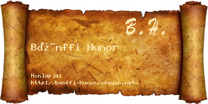 Bánffi Hunor névjegykártya
